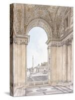 A View of the Piazza San Pietro-Giacomo Quarenghi-Stretched Canvas