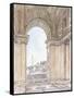 A View of the Piazza San Pietro-Giacomo Quarenghi-Framed Stretched Canvas