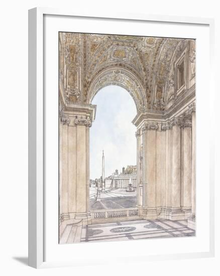 A View of the Piazza San Pietro-Giacomo Quarenghi-Framed Giclee Print