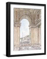 A View of the Piazza San Pietro-Giacomo Quarenghi-Framed Giclee Print