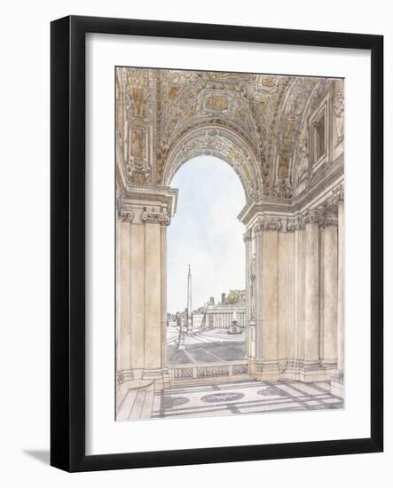 A View of the Piazza San Pietro-Giacomo Quarenghi-Framed Giclee Print