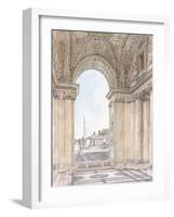 A View of the Piazza San Pietro-Giacomo Quarenghi-Framed Giclee Print