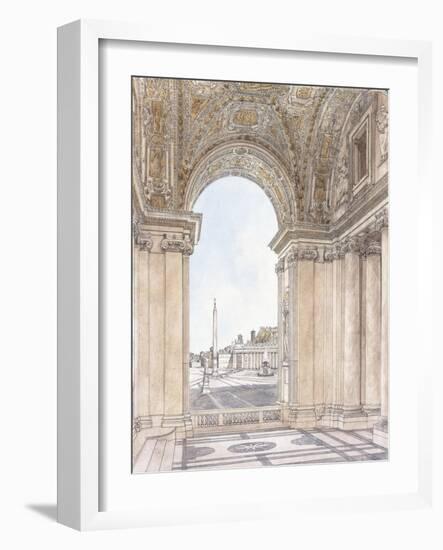 A View of the Piazza San Pietro-Giacomo Quarenghi-Framed Giclee Print