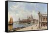 A View of the Piazzetta and Santa Maria della Salute, Venice-Antonietta Brandeis-Framed Stretched Canvas