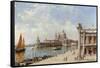 A View of the Piazzetta and Santa Maria della Salute, Venice-Antonietta Brandeis-Framed Stretched Canvas