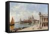 A View of the Piazzetta and Santa Maria della Salute, Venice-Antonietta Brandeis-Framed Stretched Canvas