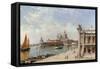 A View of the Piazzetta and Santa Maria della Salute, Venice-Antonietta Brandeis-Framed Stretched Canvas
