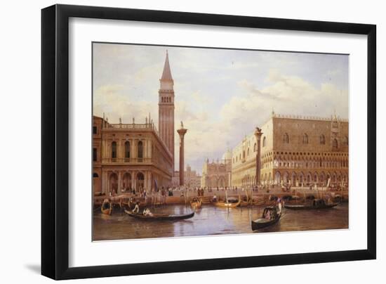 A View of the Piazzetta with the Doges Palace from the Bacino, Venice-Salomon Corrodi-Framed Giclee Print