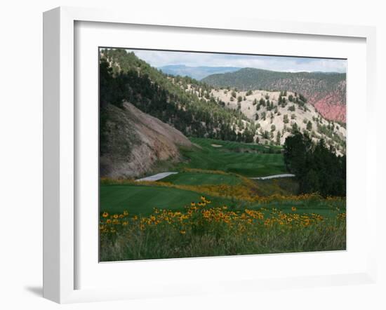 a View of the Picturesque Par-5 13th Hole at Ironbridge Golf Club-John Marshall-Framed Premium Photographic Print