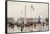A View of the Place de la Concorde, Paris-Ulpiano Checa Y Sanz-Framed Stretched Canvas