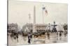 A View of the Place de la Concorde, Paris-Ulpiano Checa Y Sanz-Stretched Canvas