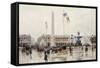 A View of the Place de la Concorde, Paris-Ulpiano Checa Y Sanz-Framed Stretched Canvas