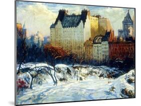 A View of the Plaza from Central Park-Arthur Clifton Goodwin-Mounted Giclee Print