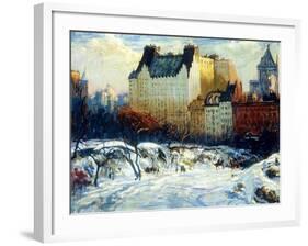 A View of the Plaza from Central Park-Arthur Clifton Goodwin-Framed Giclee Print