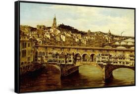 A View of the Ponte Vecchio, Florence-Antonietta Brandeis-Framed Stretched Canvas