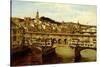 A View of the Ponte Vecchio, Florence-Antonietta Brandeis-Stretched Canvas