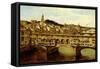 A View of the Ponte Vecchio, Florence-Antonietta Brandeis-Framed Stretched Canvas