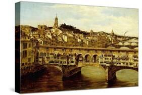 A View of the Ponte Vecchio, Florence-Antonietta Brandeis-Stretched Canvas