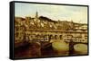 A View of the Ponte Vecchio, Florence-Antonietta Brandeis-Framed Stretched Canvas