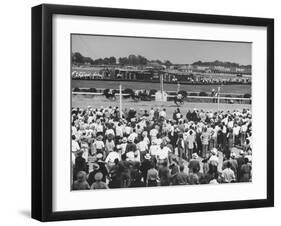 A View of the Preakness Dog Race on the Pimlico Race Tracks-null-Framed Photographic Print