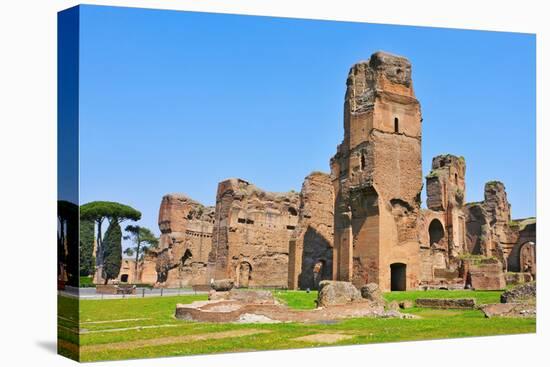 A View of the Remains of the Baths of Caracalla in Rome, Italy-nito-Stretched Canvas