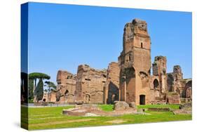 A View of the Remains of the Baths of Caracalla in Rome, Italy-nito-Stretched Canvas