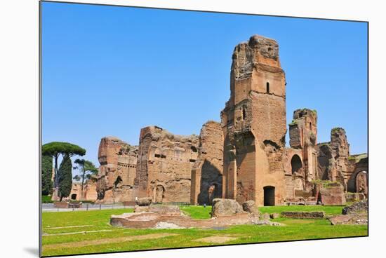 A View of the Remains of the Baths of Caracalla in Rome, Italy-nito-Mounted Photographic Print