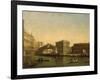 A View of the Rialto Bridge with the Palazzo dei Camerlenghi to the Right-Giuseppe Bernardino Bison-Framed Giclee Print