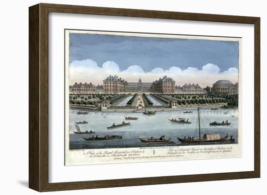A View of the Royal Hospital at Chelsea and the Rotunda in Ranelagh Gardens, London, 1751-Thomas Bowles-Framed Giclee Print