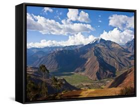 A View of the Sacred Valley and Andes Mountains of Peru, South America-Miva Stock-Framed Stretched Canvas
