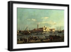 A View of the San Marco Basin from the Riva Degli Schiavoni, Venice-Canaletto-Framed Giclee Print