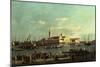 A View of the San Marco Basin from the Riva Degli Schiavoni, Venice-Canaletto-Mounted Giclee Print