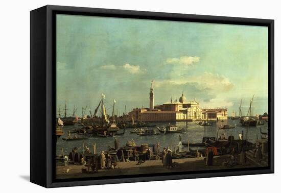 A View of the San Marco Basin from the Riva Degli Schiavoni, Venice-Canaletto-Framed Stretched Canvas