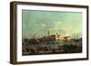 A View of the San Marco Basin from the Riva Degli Schiavoni, Venice-Canaletto-Framed Premium Giclee Print