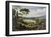 A View of the Tiber Near Rome, a Rural Feast, 1818-Joseph Anton Koch-Framed Giclee Print