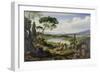 A View of the Tiber Near Rome, a Rural Feast, 1818-Joseph Anton Koch-Framed Giclee Print