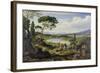 A View of the Tiber Near Rome, a Rural Feast, 1818-Joseph Anton Koch-Framed Giclee Print