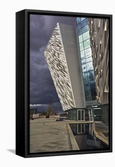 A view of the Titanic Museum, in the Titanic Quarter, Belfast, Ulster, Northern Ireland, United Kin-Nigel Hicks-Framed Stretched Canvas