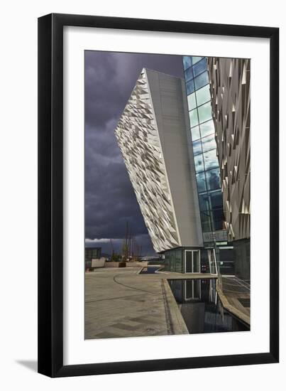 A view of the Titanic Museum, in the Titanic Quarter, Belfast, Ulster, Northern Ireland, United Kin-Nigel Hicks-Framed Premium Photographic Print