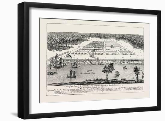 A View of the Town of Savannah, in the Colony of Georgia, in South Carolina, 1741.Usa, 1870S-null-Framed Giclee Print