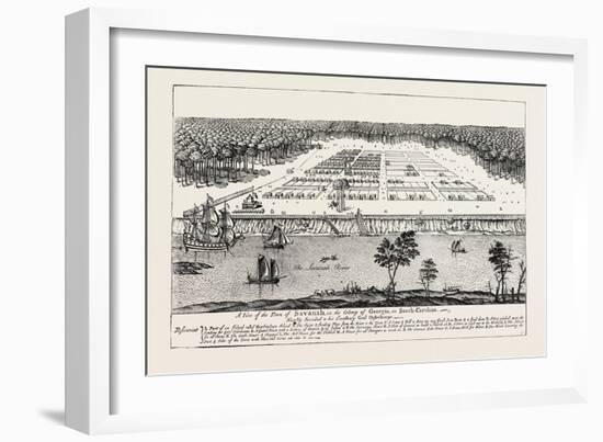 A View of the Town of Savannah, in the Colony of Georgia, in South Carolina, 1741.Usa, 1870S-null-Framed Giclee Print