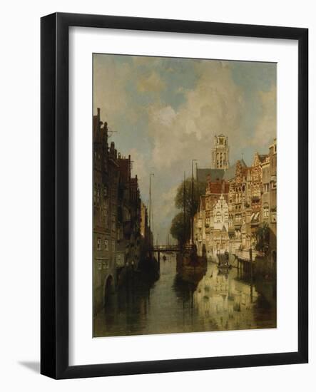 A View of the Voorstraathaven, Dordrecht-Johannes Karel Christian Klinkenberg-Framed Giclee Print