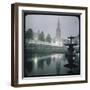 A View of Trafalgar Square at Dawn Looking Up Towards the National Gallery-null-Framed Photographic Print