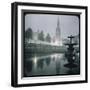 A View of Trafalgar Square at Dawn Looking Up Towards the National Gallery-null-Framed Photographic Print