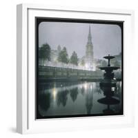 A View of Trafalgar Square at Dawn Looking Up Towards the National Gallery-null-Framed Photographic Print