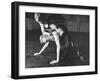 A View of US Naval Cadets Wrestling in a Gymnasium-null-Framed Photographic Print