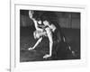 A View of US Naval Cadets Wrestling in a Gymnasium-null-Framed Photographic Print