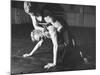 A View of US Naval Cadets Wrestling in a Gymnasium-null-Mounted Photographic Print