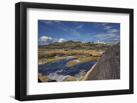 A view of Valentia Island lighthouse, Valentia Island, Skelligs Ring, Ring of Kerry, County Kerry,-Nigel Hicks-Framed Photographic Print