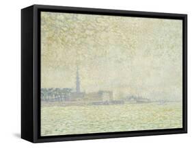 A View of Veere, Misty Morning, 1906-Théo van Rysselberghe-Framed Stretched Canvas